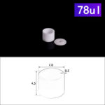78ul thermal analysis cylindrical micro crucibles with cover C286, Cylindrical Crucible, 78ul with Cover, φ6x4.5mm, Alumina Crucible for Thermal Analysis (10pc/ea)