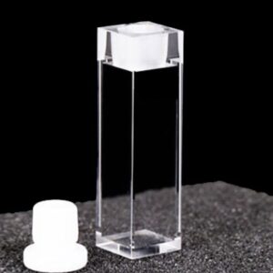 Stopper 10mm, 3.5mL, 4 Windows, Standard Type, Flat Bottom, QP4NF, Fluorometer Quartz Cuvette, Glued, NRC Type