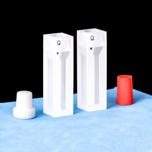 Quartz Semi-Micro Cuvette , 10mm Pathlength, 1.75 mL, Silicone Stopper, UCT374-21 - Image 3