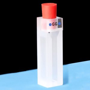 Glass Semi-Micro Cuvette with Stopper , 10mm Pathlength, 1.75 mL, Silicone Stopper, GCT410-9