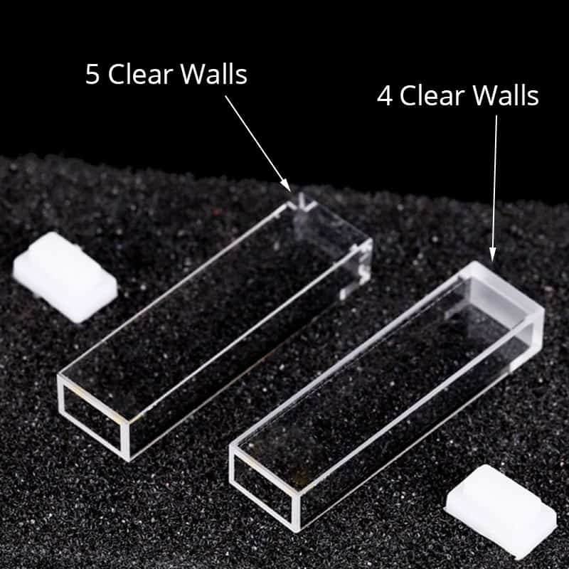 4 or 5 clear walls cuvette 1.7ml