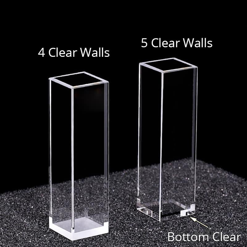 4 or 5 clear walls cuvette