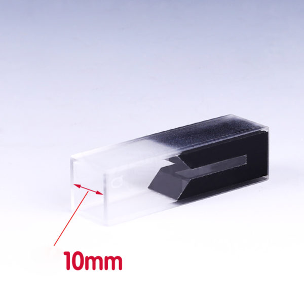 10mm Comprimento caminho parede preta micro cuvette para UV Vis