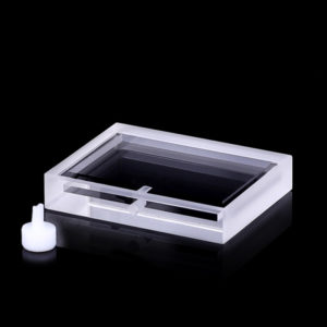 2 cubetas de microvolumen de ventana transparente con tapón