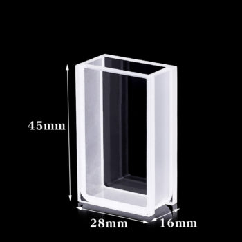 3mm Thick Wall 2 Clear Window 10mm Path Quartz Cuvette Size