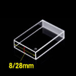 Cubeta personalizada de longitud de recorrido doble de 8/28 mm. 9 ml, 4 ventanas transparentes. Tamaño externo: 30x10x45 mm, G4N828