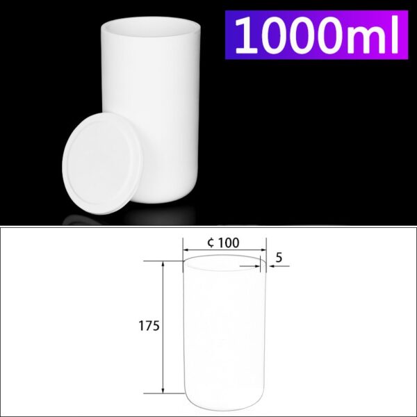1000mL Alumina Crucibles with Cover Cylindrical