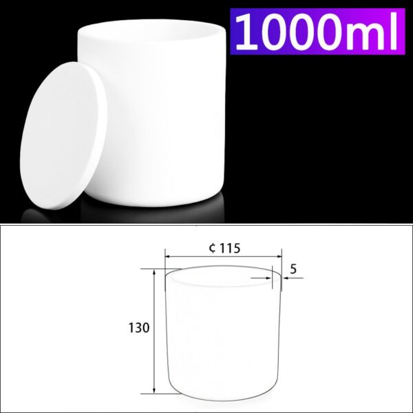 1000mL Alumina Crucibles with Cover Cylindrical