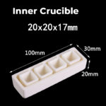 C485, Rectangular Crucible Pack, Including 1PC: 100x30x20mm, 4PC: 20x20x17mm, Alumina Crucible NO Cover