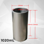 C858, Graphite Crucible, Cylindrical, 1020ml, Outer: 120x140mm, Inner: 100x130mm, 99.9% Pure Graphite (1pc/ea)