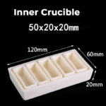 C486, Rectangular Crucible Pack, Including 1PC: 120x60x20mm, 5PC: 50x20x20mm, Alumina Crucible NO Cover