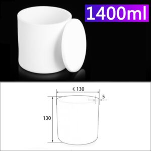 1400mL Alumina Crucibles with Cover Cylindrical