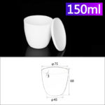 C318, Conical Crucible, 150ml, Top Dia.: 75mm, Bottom Dia.: 45mm, Height: 68mm, Alumina Crucible with Cover (1pc/ea)