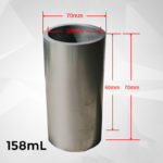 C846, Graphite Crucible, Cylindrical, 158ml, Outer: 70x70mm, Inner: 58x60mm, 99.9% Pure Graphite (1pc/ea)