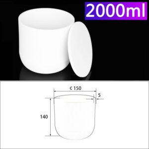2000mL Alumina Crucibles with Cover Cylindrical