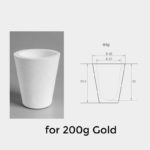 C798, Quartz Ceramic Melting Crucible, for 2000g Gold, Inner: 75x97mm, Outer: 95x106mm, for Metal Casting, Usable 1800°C