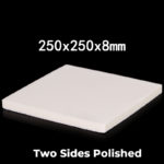 C517, Alumina Plate, Double Big Sides Polished, LxWxH: 250x250x8mm, 99% Pure Alumina (1pc/ea)