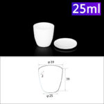 C310, Conical Crucible, 25ml, Top Dia.: 39mm, Bottom Dia.: 25mm, Height: 39mm, Alumina Crucible with Cover (5pc/ea)
