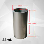 C815, Graphite Crucible, Cylindrical, 28ml, Outer: 30x80mm, Inner: 22x75mm, 99.9% Pure Graphite (5pc/ea)