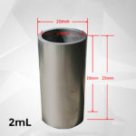 C830, Graphite Crucible, Cylindrical, 2ml, Outer: 20x20mm, Inner: 14x16mm, 99.9% Pure Graphite (10pc/ea)