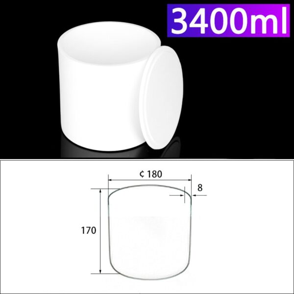 3400mL Alumina Crucibles with Cover Cylindrical