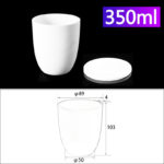 C322, Conical Crucible, 350ml, Top Dia.: 89mm, Bottom Dia.: 50mm, Height: 103mm, Alumina Crucible with Cover (1pc/ea)