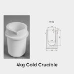 C803, Quartz Ceramic Melting Crucible, Contain 4KG Gold, Inner Dia.xH: 63x126mm, 99.99% SiO2, Usable 1800°C (1pc/ea)