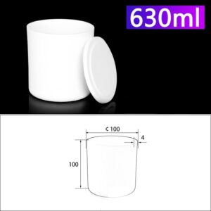 630mL Alumina Crucibles with Cover Cylindrical