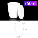 C324, Conical Crucible, 750ml, Top Dia.: 111mm, Bottom Dia.: 70mm, Height: 128mm, Alumina Crucible with Cover (1pc/ea)