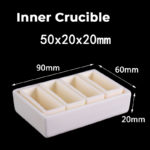 C481, Rectangular Crucible Pack, Including 1PC: 90x60x20mm, 4PC: 50x20x20mm, Alumina Crucible NO Cover