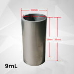 C832, Graphite Crucible, Cylindrical, 9ml, Outer: 30x30mm, Inner: 22x25mm, 99.9% Pure Graphite (5pc/ea)