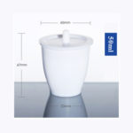 C889, PTFE Crucible, with Cover, 50ml, Top: 45mm, Bottom: 33mm, Height: 67mm, -196 ~ 250°C Use (1pc/ea)