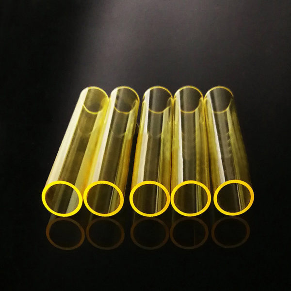 Custom Yellow UV Filtering Quartz Tubes