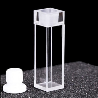 Fused Cuvette for Fluorometer 4 Clear Window with Stopper