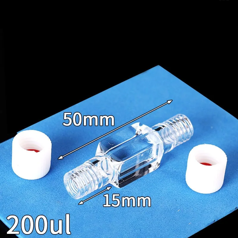 FCT283 9 Quartz Flow Through Cuvette 2 Screw Cap on Both Ends